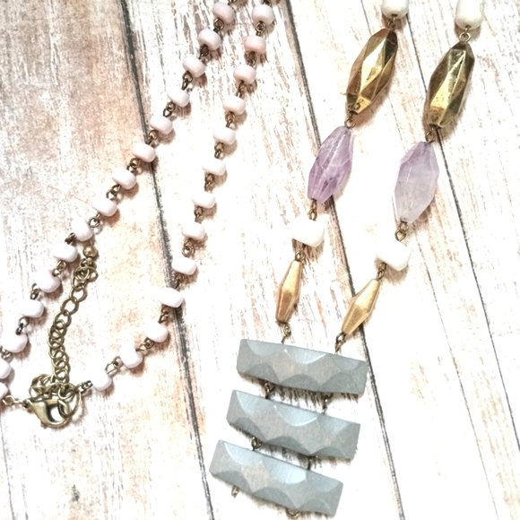 necklace amethyst quartz wood - Picture 2 of 8